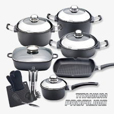 21 piece cookware set Titanium Profiline A-2003